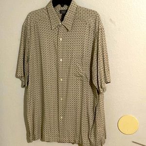 A crazy horse Claiborne button dress shirt, large, and light grey shirt.